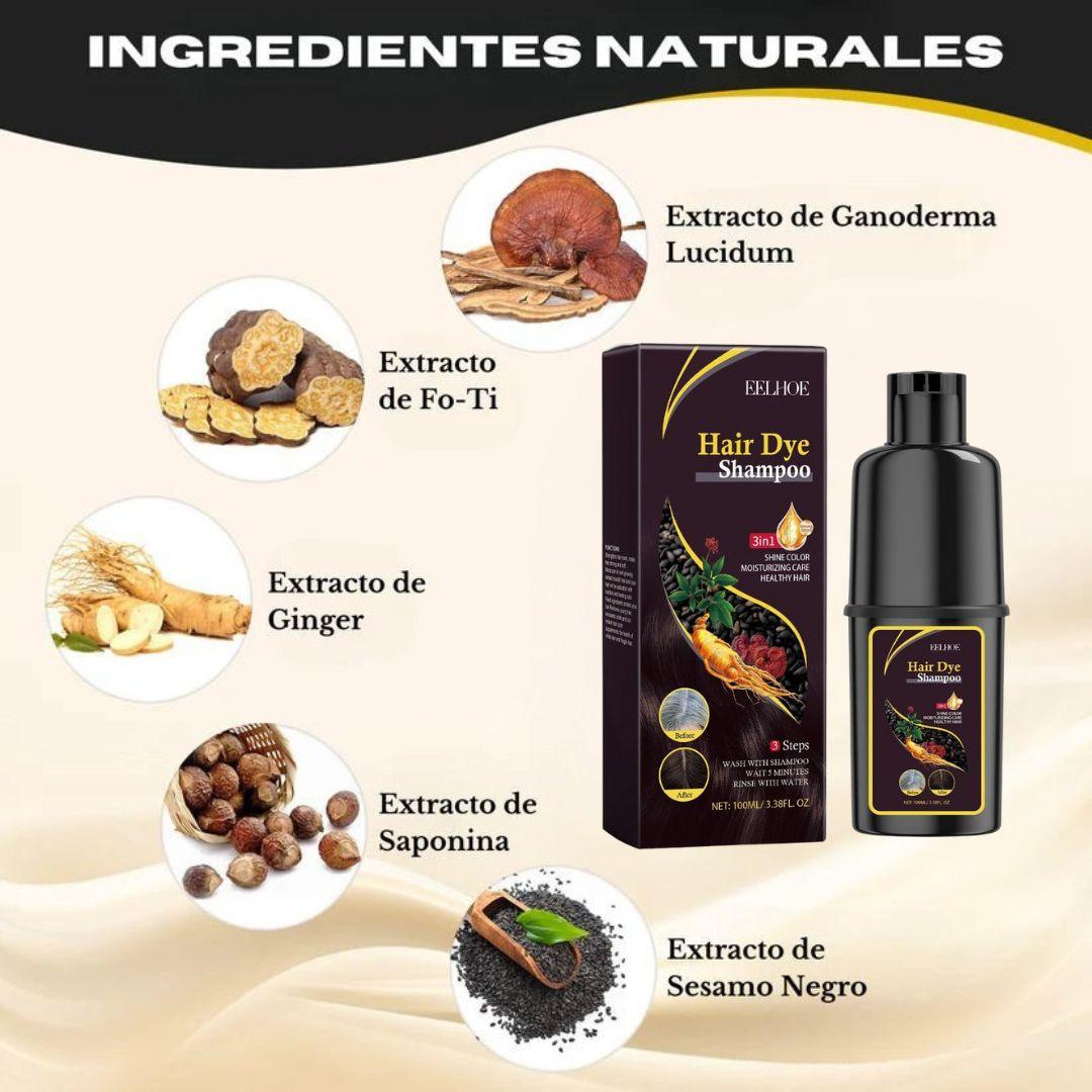 Champú Anticanas 3 en 1 para Mujeres e Hombres - Negro